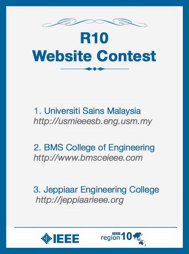 CHAMPION IN REGION 10, IEEE STUDENT BRANCH WEBSITE COMPETITION